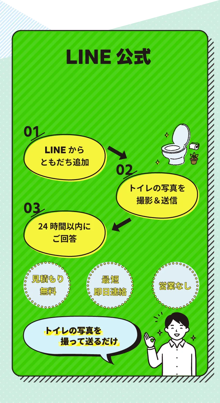 LINE公式にトイレの写真を撮って送るだけ