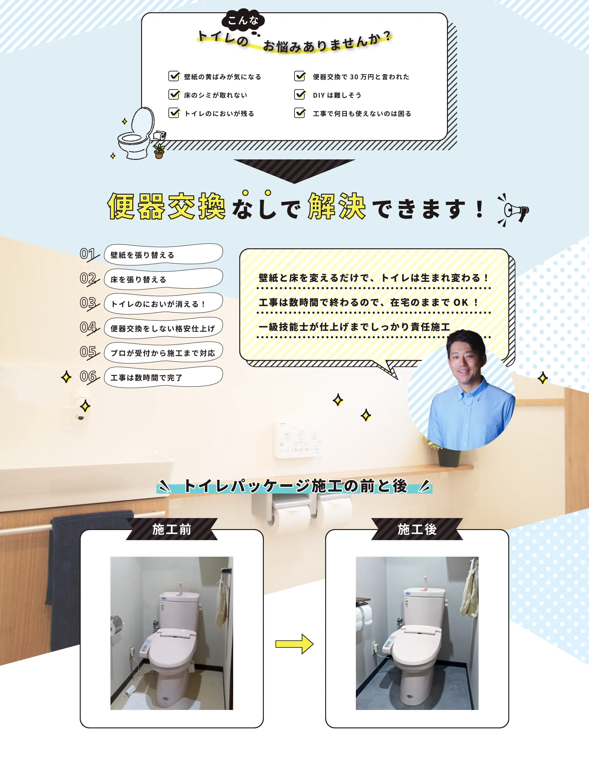 便器交換なしで解決できます