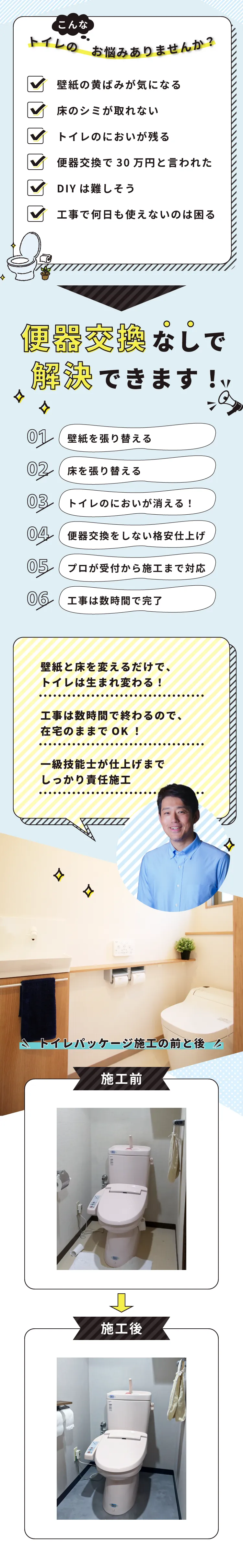 便器交換なしで解決できます